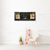 Eleganter Black Gold Script 2 Foto Abschluss Banner (Insitu)
