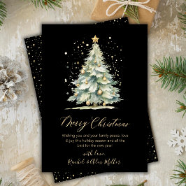 Eleganter Black Gold Script Tree Weihnachten außer