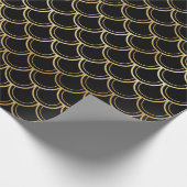 Eleganter Black Gold Shimmer Mermaid Scales Geburt Geschenkpapier (Ecke)