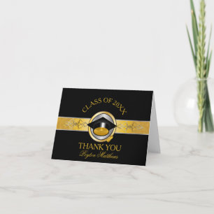 Eleganter Black Gold University Abschluss Vielen D Dankeskarte