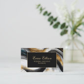 Eleganter Black Gold White Wedding Planer Visitenkarte (Stehend Vorderseite)