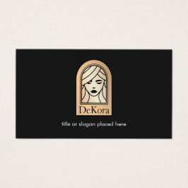 Eleganter Black Gold Woman's Face Beauty Salon Wel