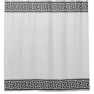 Eleganter Black & Gray Griechischer Vector auf Lig Duschvorhang