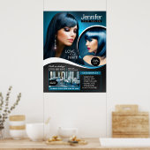 Eleganter Black Hair Salon Poster (Küche)
