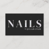 Eleganter Black Holographic Nail Techniker Visitenkarte (Vorderseite)