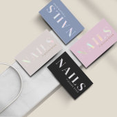 Eleganter Black Holographic Nail Techniker Visitenkarte