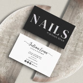 Eleganter Black Holographic Nail Techniker Visitenkarte