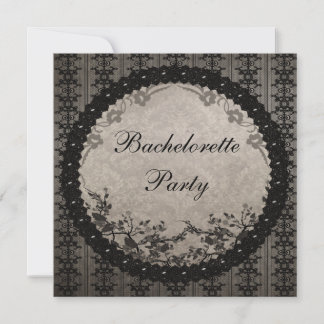 Eleganter Black Lace & Sequins Junggeselinnen-Absc Einladung