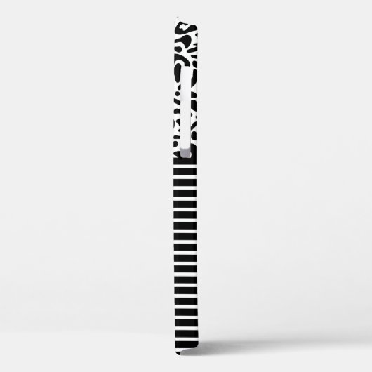 Eleganter Black Leopard Monogram Laptop Sleeve Case-Mate iPhone Hülle (Rückseite / Links)