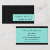 Eleganter Black Leopard Print zertifizierter Beaut Visitenkarte (Vorne/Hinten)