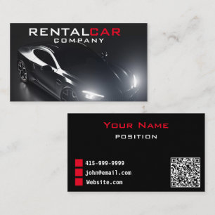 Eleganter Black Luxury Car Chauffeur Visitenkarte