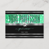 Eleganter Black Mint Green Glitzer Diamonds Silver Visitenkarte (Vorderseite)