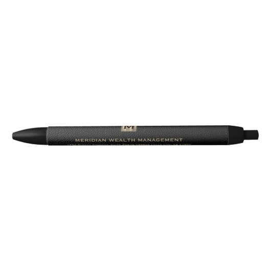 Eleganter Black Monogram Financial Planner Stift (Vorderseite)
