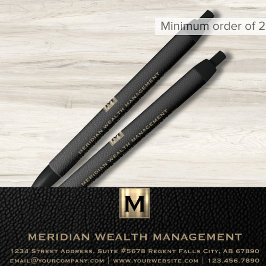 Eleganter Black Monogram Financial Planner Stift