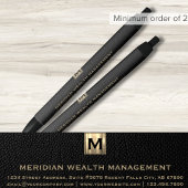 Eleganter Black Monogram Financial Planner Stift