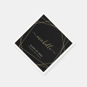 Eleganter Black Name Script Abschluss Napkins Serviette (Ecke)