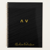 Eleganter Black Pattern Daily Planer (Vorderseite)