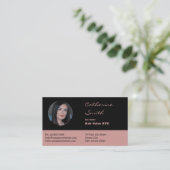 Eleganter Black & Pink Hair Salon Stylist Terminkarte (Stehend Vorderseite)