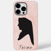 Eleganter Black & Pink Hijab Girl iPhone Fall Case-Mate iPhone Hülle (Rückseite)