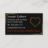 Eleganter Black Red Golden Border Visitenkarte (Vorderseite)