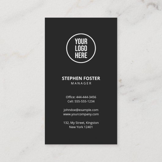 Eleganter Black Rose Gold Connect mit US QR Code Visitenkarte (Rückseite)