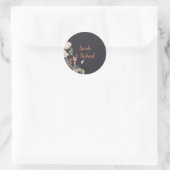 Eleganter Black Round Floral Wedding Envelope Seal Runder Aufkleber (Tasche)