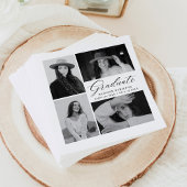 Eleganter Black Script 4 Foto Abschluss Serviette