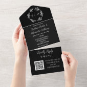 Eleganter Black Script Moderner, einzigartiger UAW All In One Einladung (Abreißen)