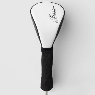 Eleganter Black Script-Schriftart Golf Headcover