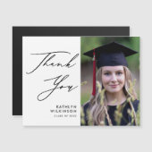 Eleganter Black Script Simple Abschluss Vielen Dan Magnetkarte (Vorne/Hinten)