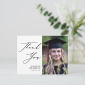 Eleganter Black Script Simple Abschluss Vielen Dan Postkarte (Stehend Vorderseite)
