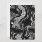 Eleganter Black & Silver Glitzer Agate 21. Geburts Einladung (Rückseite)