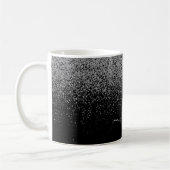Eleganter Black Silver Glitzer Girly Mit Monogramm Kaffeetasse (Links)