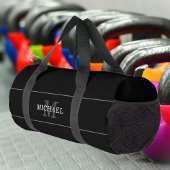 Eleganter Black Silver Monogram Individuelle Name Duffle Bag