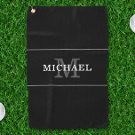 Eleganter Black Silver Monogram Individuelle Name Golfhandtuch<br><div class="desc">Passen Sie den Text an und erstellen Sie einfach Ihr personalisiertes Golfhandtuch. Klicken Sie auf BEARBEITEN, um die Textfarbe oder Hintergrundfarbe zu ändern. Sie können dieses Design auf anderen Zazzle-Produkten übertragen und an die meisten Zazzle-Produkte anpassen. Standard Studio-Designs werden in hochauflösender Grafik für berufliche Drucke erstellt. Vielen Dank, dass Sie...</div>