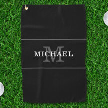 Eleganter Black Silver Monogram Individuelle Name