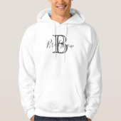 Eleganter Black Silver Monogram Individuelle Name Hoodie (Vorderseite)