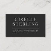 Eleganter Black Silver Real Anwesen Agent QR Code Visitenkarte (Vorderseite)