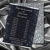 Eleganter Black Silver Sparkle List Flyer