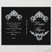 Eleganter Black Silver Wedding Program Flyer (Vorderseite)