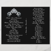 Eleganter Black Silver Wedding Program Flyer (Rückseite)