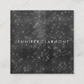 Eleganter Black Sparkle Beauty Stylist Quadratische Visitenkarte (Vorderseite)