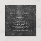 Eleganter Black Sparkle Beauty Stylist Quadratische Visitenkarte (Rückseite)