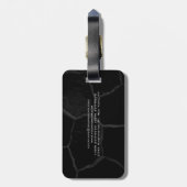 Eleganter Black Stone Minimalistisch stilvoll Mode Gepäckanhänger (Rückseite vertikal)