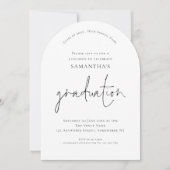 Eleganter Black Text Grad Luncheon Abschluss Arch Einladung (Vorderseite)