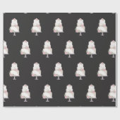 Eleganter Black Three Tier Cake Geschenkpapier (Flach)