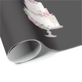 Eleganter Black Three Tier Cake Geschenkpapier (Rolleneckpunkt)