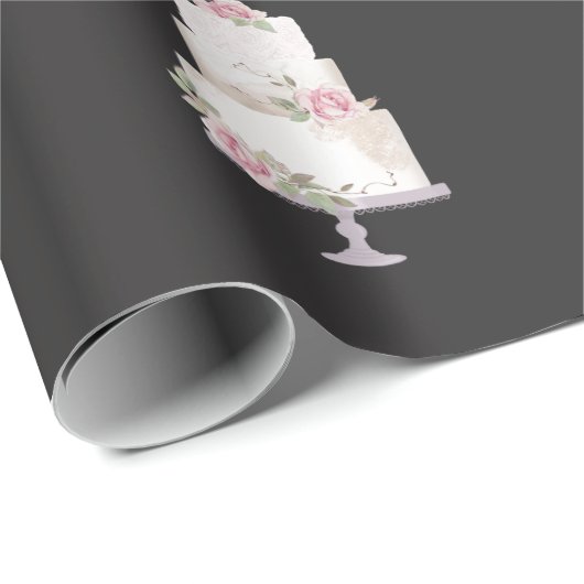 Eleganter Black Three Tier Cake Geschenkpapier (Rolleneckpunkt)