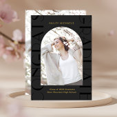 Eleganter Black Two Foto Abschluss Einladung