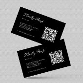 Eleganter Black UAWG QR Code Hochzeit Begleitkarte